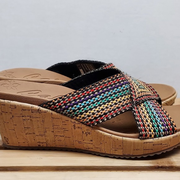 Skechers Womens Beverlee Delighted Wedge Slide Size 7 - Picture 3 of 10